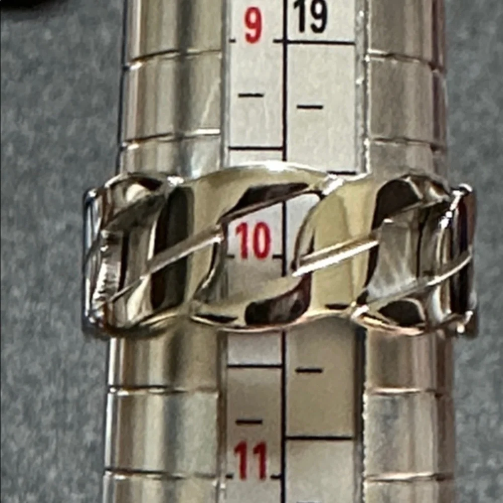 Silver-Tone Urban Style Chain Link Stainless Steel Ring